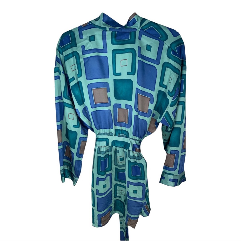 HTF Victoria’s Secret Blue Abstract Robe - Picture 5 of 5